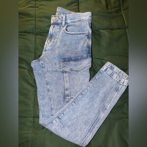 H&M Light Blue Slim Fit Cargo Jeans
